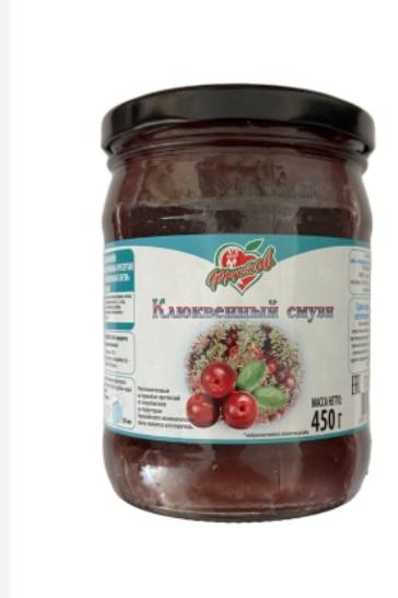 Фруктов протертая ягода клюква, черноплодная рябина 450 г