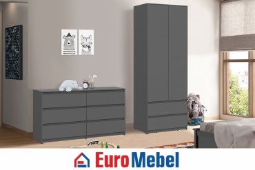 Комплект Euromebel Денвер 2Д , 00061523 графит