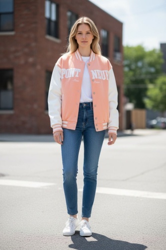 Бомбер FASHION бежевый, розовый
