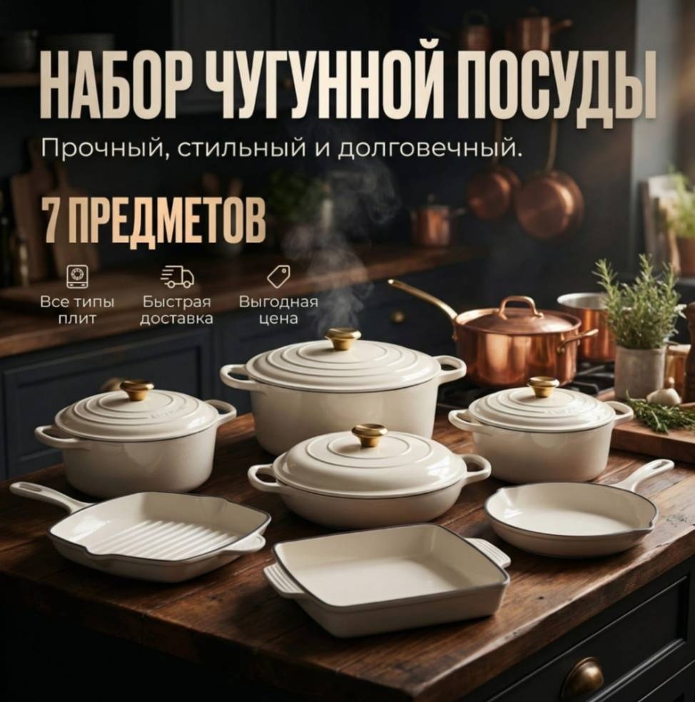 Набор кастрюль 090 7 в 1