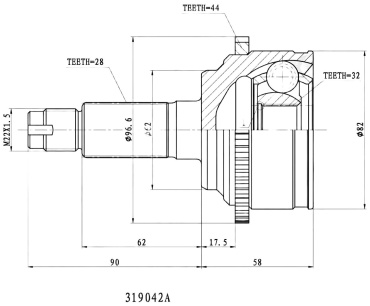 INKO шрус наружный 319042A