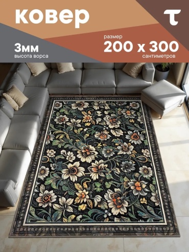 Декоративный коврик ТЕПЛОХОД 200x300 см, безворсовый, Россия