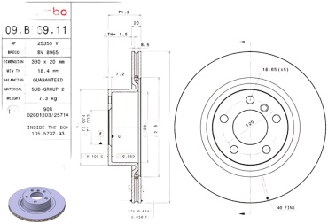 Диски Brembo задние 09B56911
