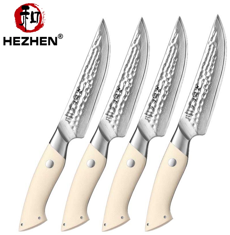 Набор ножей HezHen B38H-4NP, лезвие: дамасская сталь 4 шт