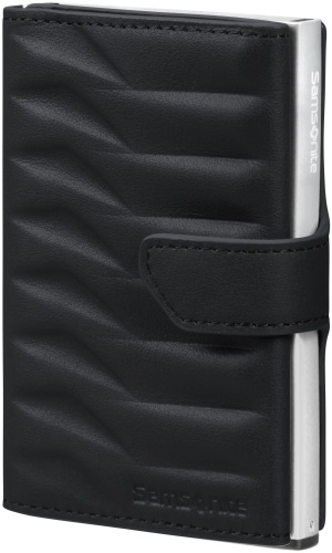 Визитница Samsonite натуральная кожа, алюминий черный
