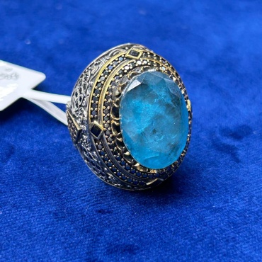 Sulu Silver ХА14822/113537/1224 размер 20.5 вес 21.5 г серебро, турмалин параиба