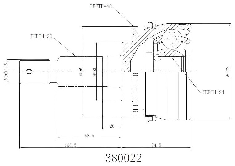 INKO шрус наружный 380022