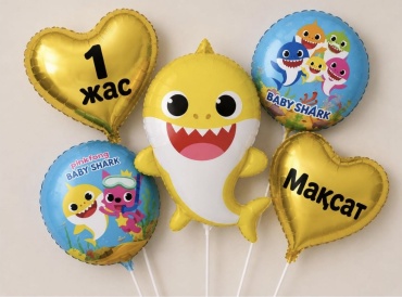 Набор воздушных шаров MixMarket Baby shark 5 шт, мультиколор