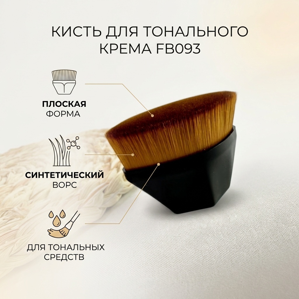Щетка (кисть) для тонального крема и нанесения базы FB093