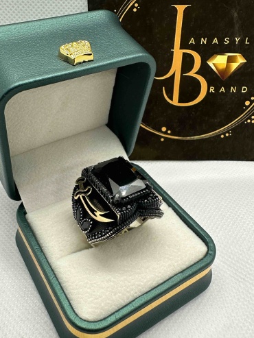 JANASYL Brand Печатка03 размер 20.5 вес 24 г серебро, оникс