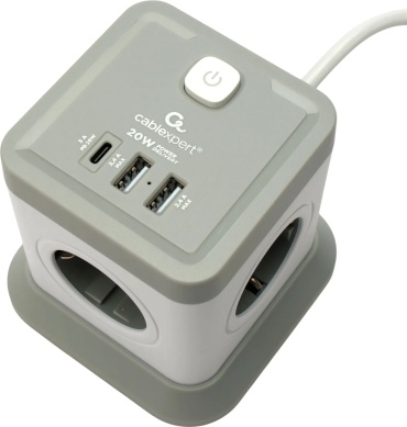 Сетевой фильтр Cablexpert TWR-4-CU2-W-2, 1.5 м