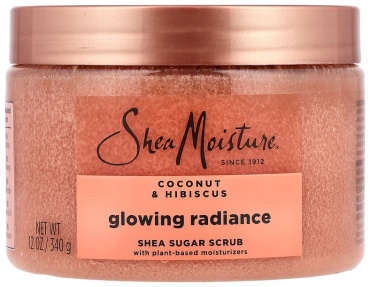 SheaMoisture скраб Glowing Radiance, сахарный скраб ши, кокос и гибискус, 340 г для тела 340 мл