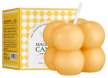 Ароматическая свеча SADOER Magic Cube Aromatherapy Candle (Lemon and Citrus) 6 см, 1 шт, фото 3