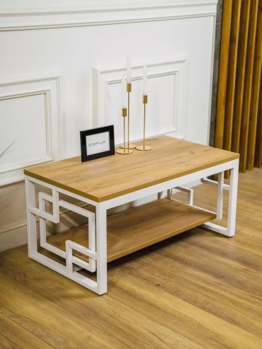 Журнальный столик Deria mebel, 95x90x40 см, белый