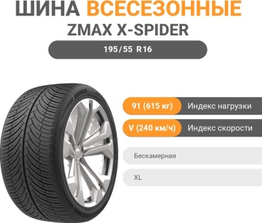 ZMAX X-SPIDER A/S 195/55 R16 91 V