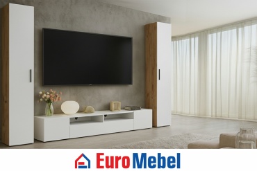 Комплект для гостиной Euromebel Денвер, 00073738, белый, светло-коричневый