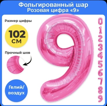 Воздушный шар Party Balloon однотонный 1 шт, розовый