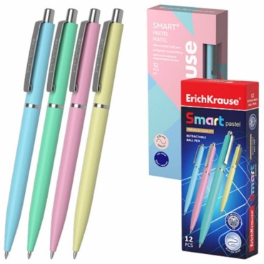 Ручка шариковая Erich Krause Smart Pastel EK55389 1 шт, 0.7 мм, цвет чернил синий