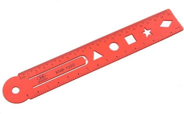 Линейка 30151448_462426020, 20 см, 1 шт, резина, красный