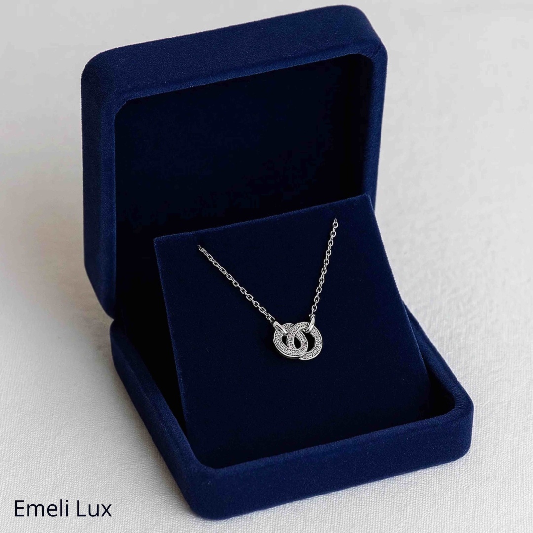 Колье Emeli lux 45789 длина 50 см вес 3.8 г сплав покрытый серебром 925, фианит