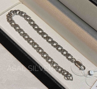 ASAL SILVER 8205 длина 22 см, вес 9.64 г серебро, плетение нонна