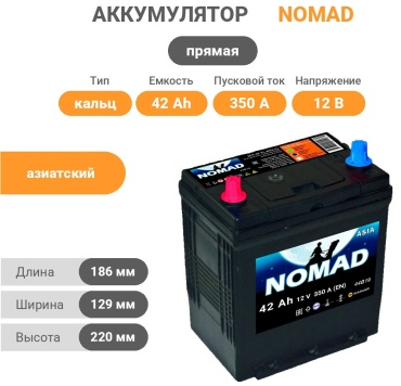 Nomad 717645800 Nomad 42Ah 42 прямая