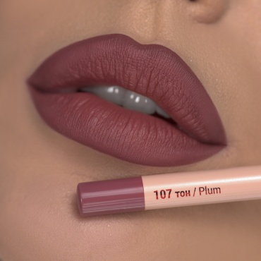 Belor design INTELLECT 107 Plum Гелевый cтойкий карандаш для губ карандаш 107 сливовый