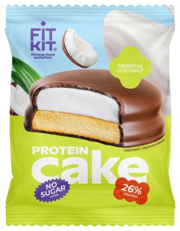 FIT KIT пирожное Protein cake tropical coconut 1 шт