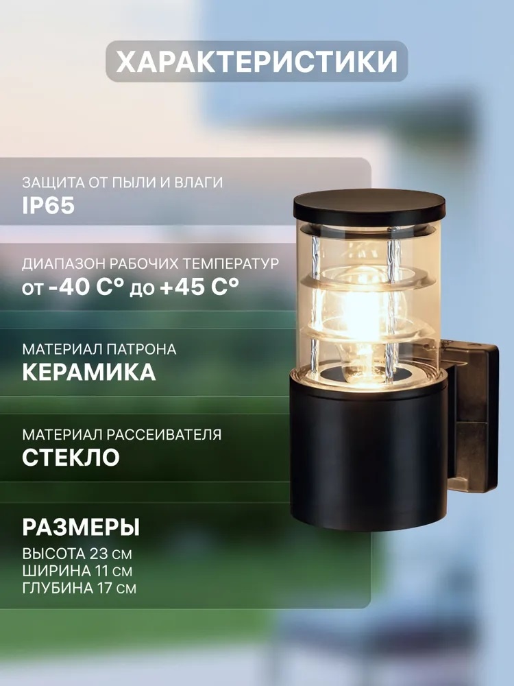 Уличный светильник настенное Duwi 17 см