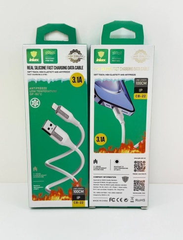 Кабель Inkax USB 3.0 (F), Lightning, 1 м, белый