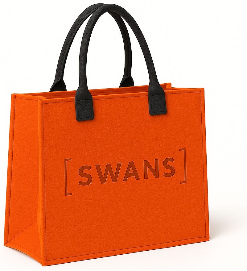 Сумка шоппер SWANS фетр оранжевый