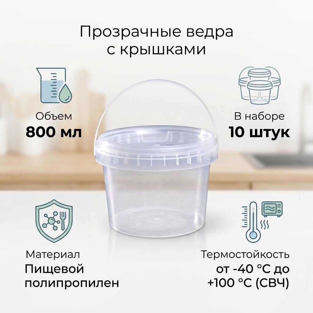 Ведро БМ0000001 прозрачный 10 шт