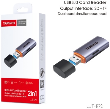 TRANYOO T-EP2 USB 3.0 для SD, TF-карта, SDXC, SDHC, microSD, micro SDHC, micro SDXC