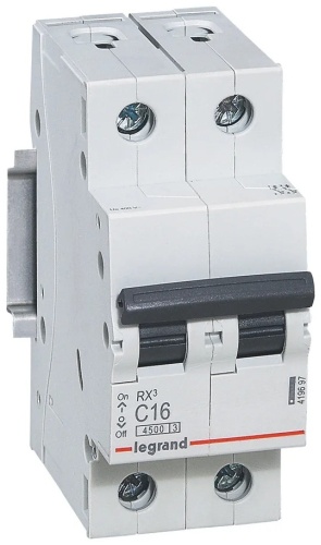 Legrand автоматический выключатель 2P 16 A, 4.5 кА, 400 В