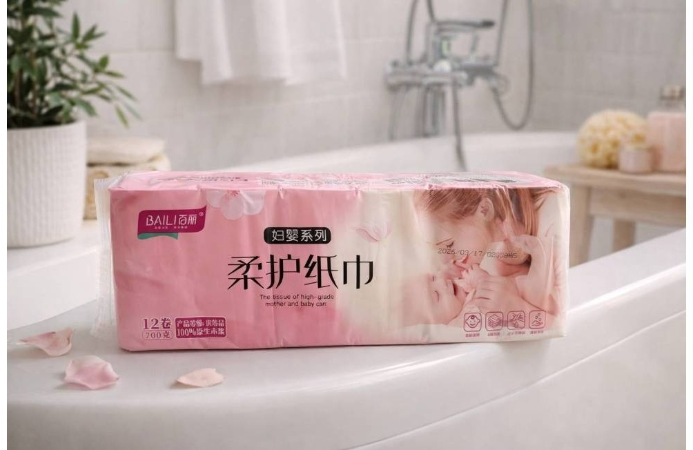 Туалетная бумага 1-слойный 12 шт, первичная целлюлоза