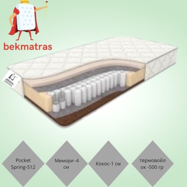Матрас bekmatras НПБ Зима лето мемори 512, 155x205x20 см