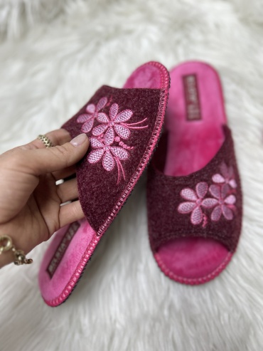 Тапочки Belsta бордовый, розовый