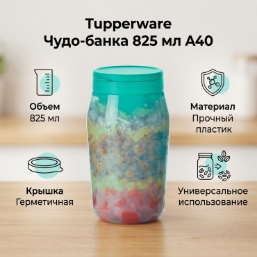 Tupperware банка Чудо-банка 825 мл А40, пластик