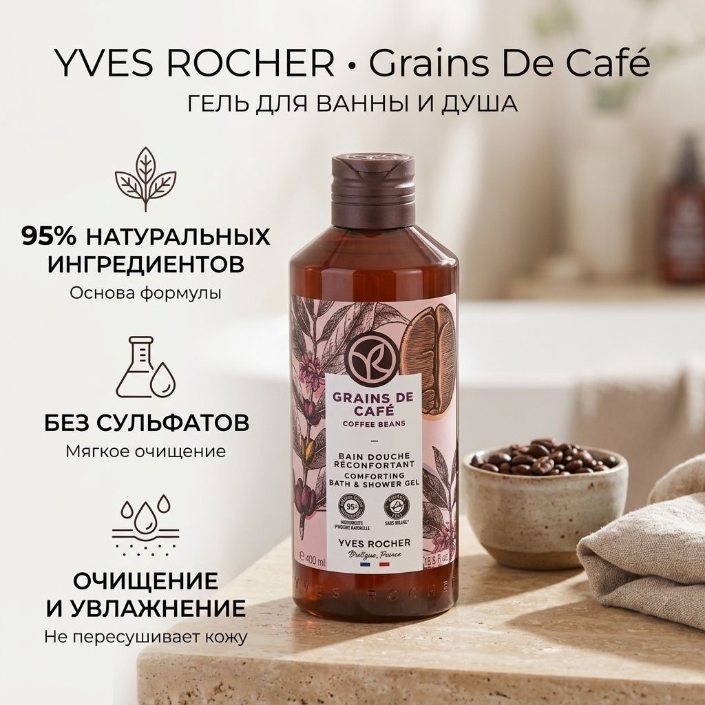 YVES ROCHER Grains De Café гель 400 мл