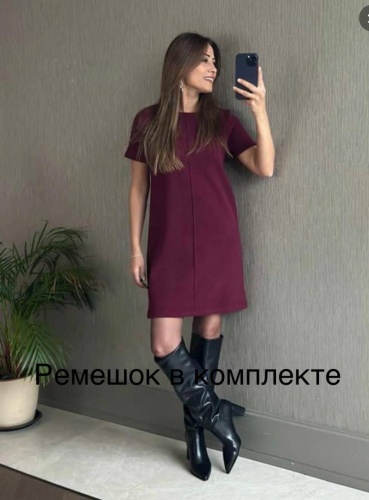 Повседневное платье бордовый, антрацит
