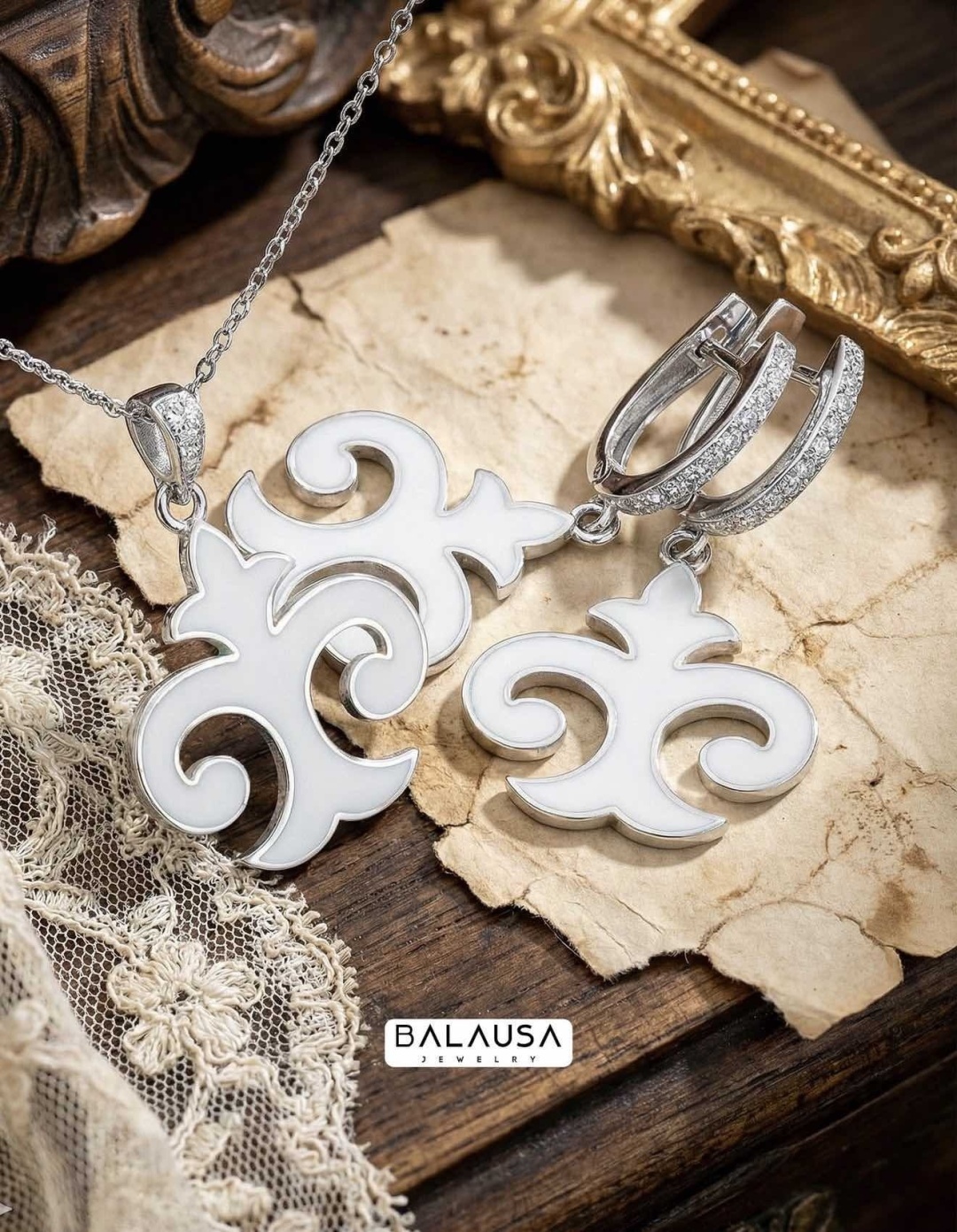 Balausa Jewelry E235(1) вес 9.5 г серебро, эмаль, фианит