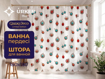 Штора для ванной Urker Home URS20-1 180x180 белый, полиэстер