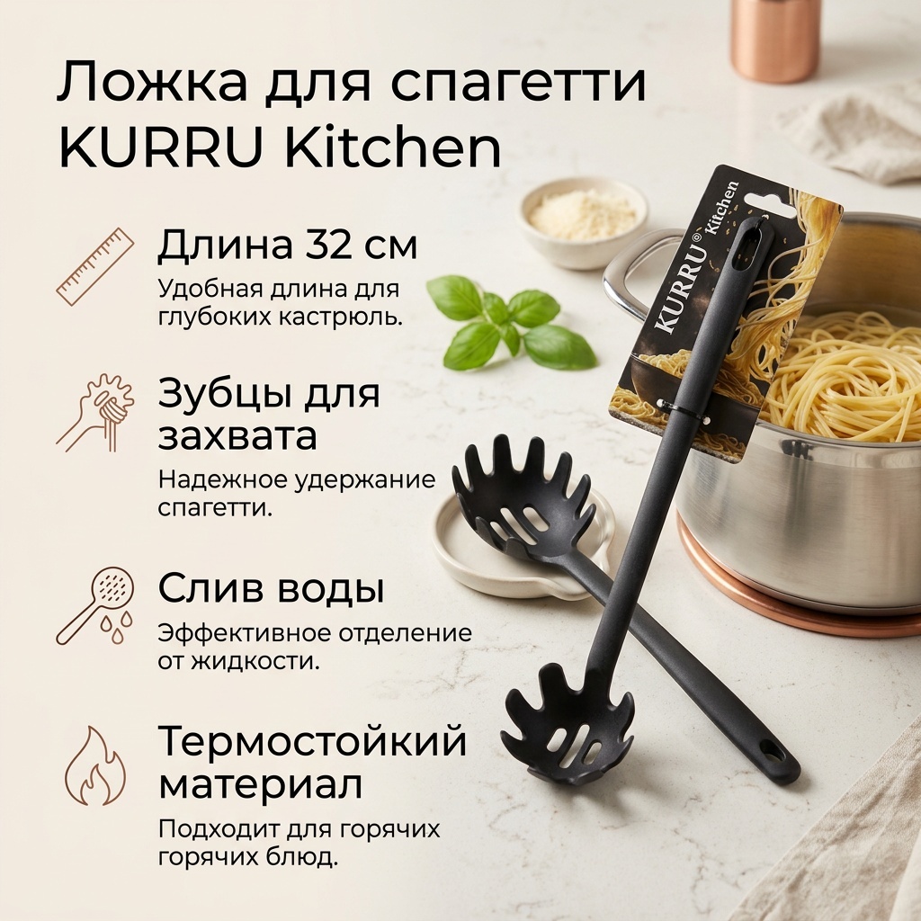 Ложка 1 шт, черный 267337
