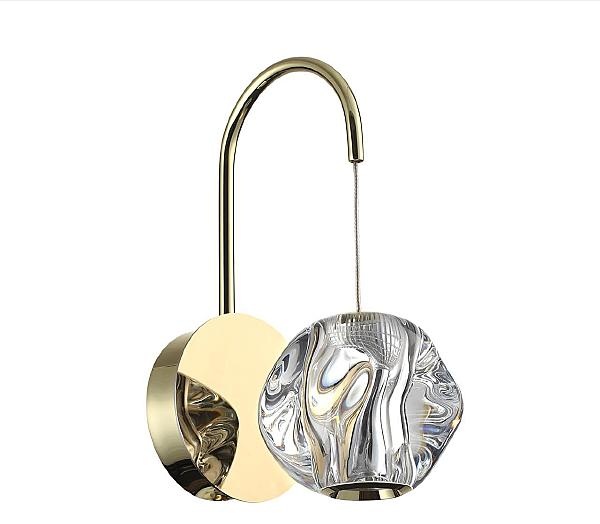 Бра настенный Odeon Light LED, золотистый, прозрачный