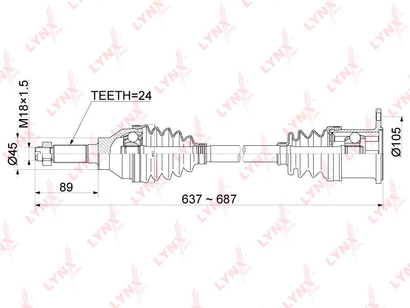 LYNXauto привод колеса в сборе CD1143