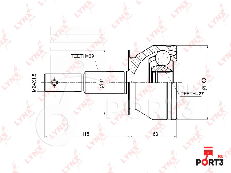 LYNXauto шрус наружный CO3674