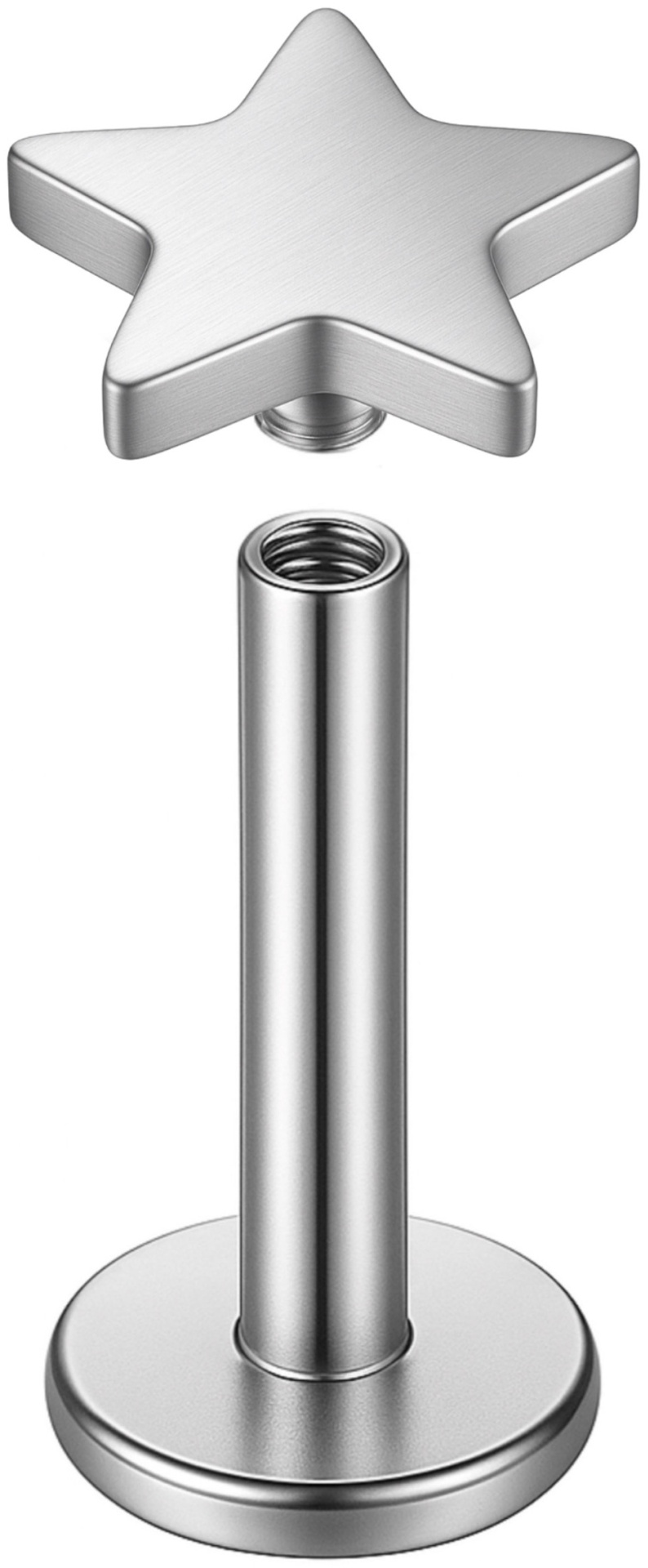 Лабрет ПЛАМЯ хирургическая сталь, без вставок, 1.2х6 мм