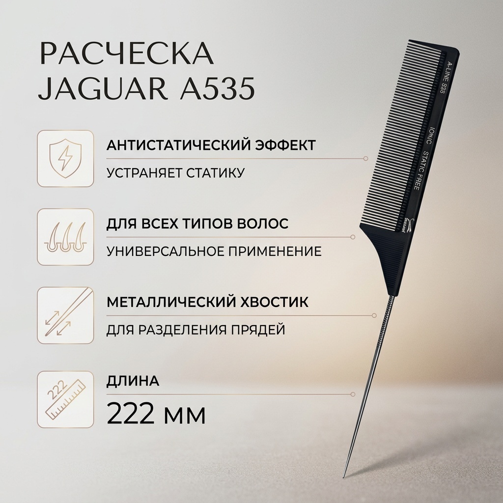 JAGUAR скелетная расческа 21.5