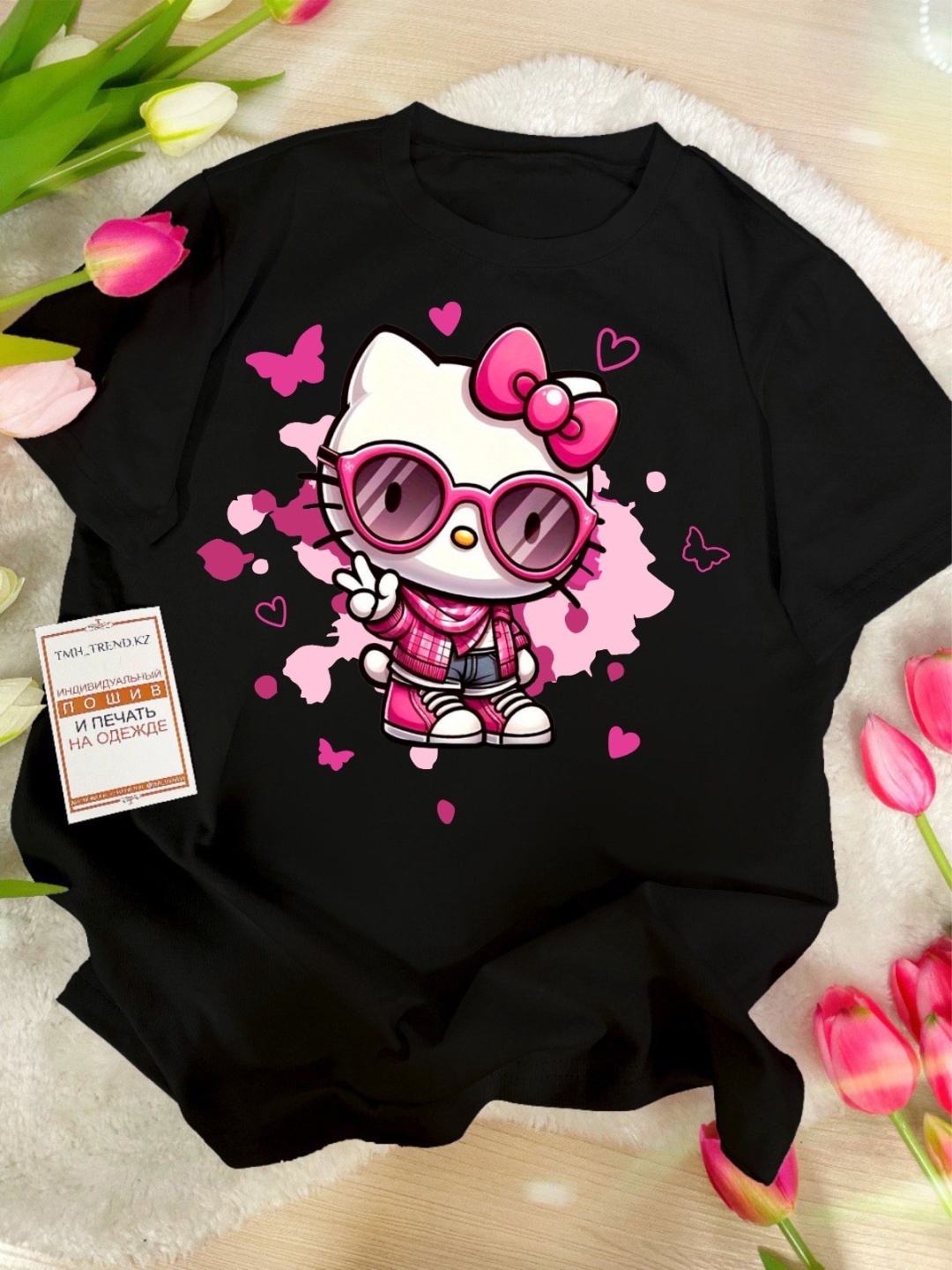 Футболка Хелоу Кити Hello Kitty TMH_TREND.KZ  TMH_TREND.KZ черный