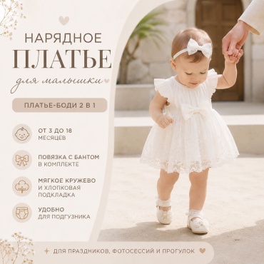 Нарядное платье белый